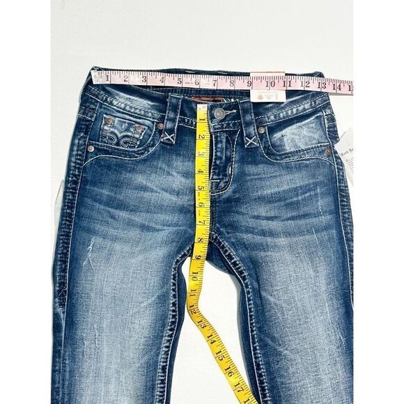 Rock Revival Muna Mid Rise Skinny‎ Jeans Blue Distressed Size 24 Length 32 - Picture 9 of 16